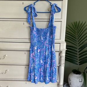 Lilly Pulitzer Kailua Smocked Dress (Boca Blue Its a Sailabration size M
